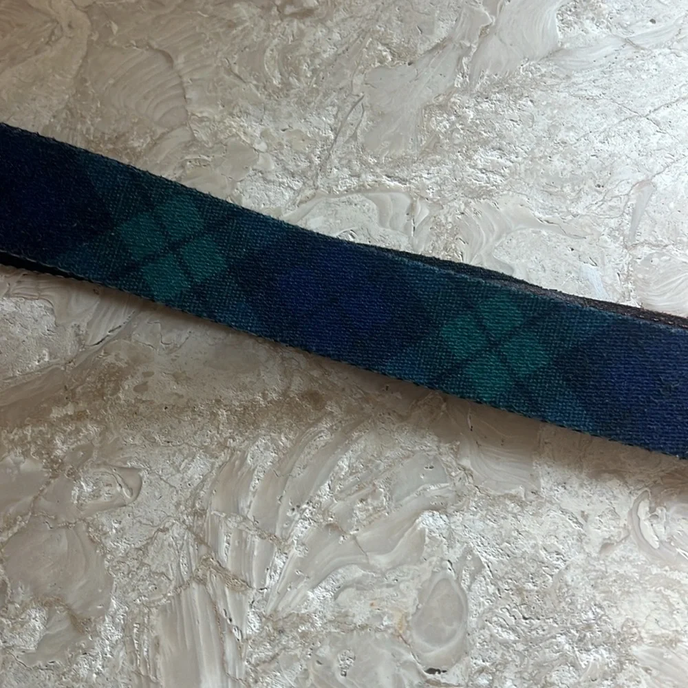 Boys, vineyard, vines, belt, green, and navy plaid size 24